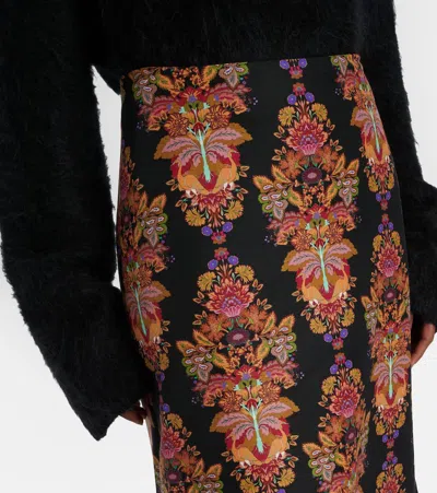 La Doublej Cornucopia Wool-blend Midi Skirt In Multi