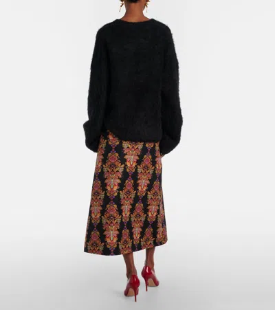 La Doublej Cornucopia Wool-blend Midi Skirt In Multi