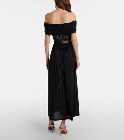 Zimmermann Rebellion Off-shoulder Jersey Maxi Dress In Black