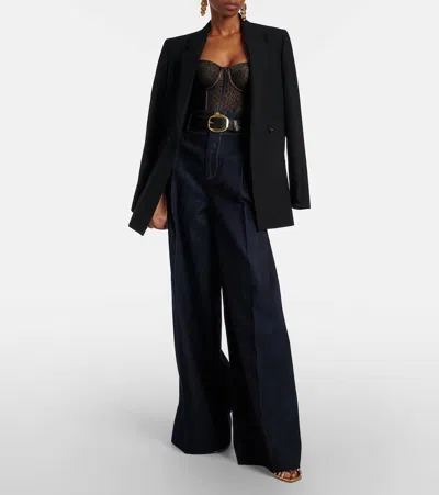 Zimmermann Dot Mesh Bodysuit In Black