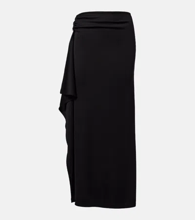 Christopher Esber Asymmetric Draped Jersey Maxi Skirt In Black