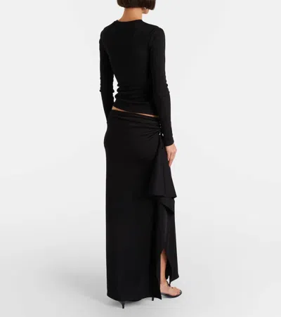Christopher Esber Asymmetric Draped Jersey Maxi Skirt In Black