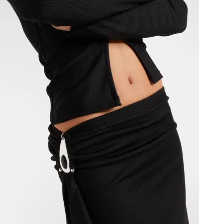 Christopher Esber Asymmetric Draped Jersey Maxi Skirt In Black