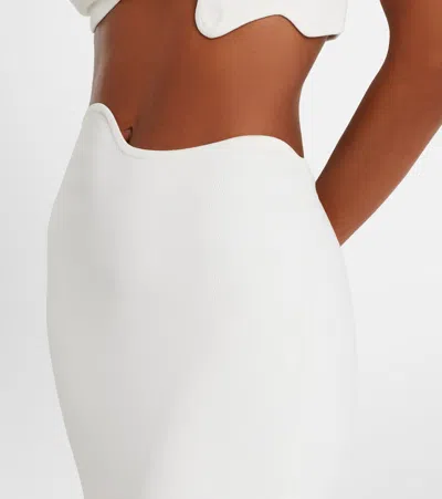 Christopher Esber Maparadita Jersey Midi Skirt In White