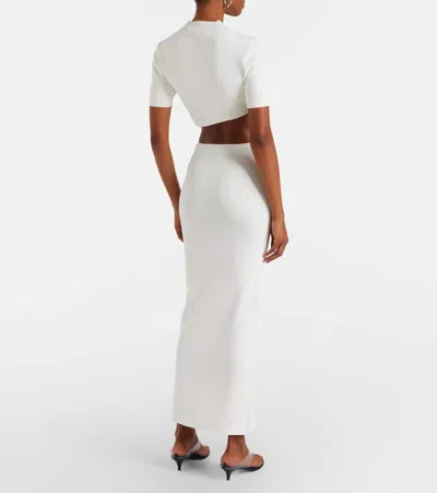 Christopher Esber Maparadita Jersey Midi Skirt In White