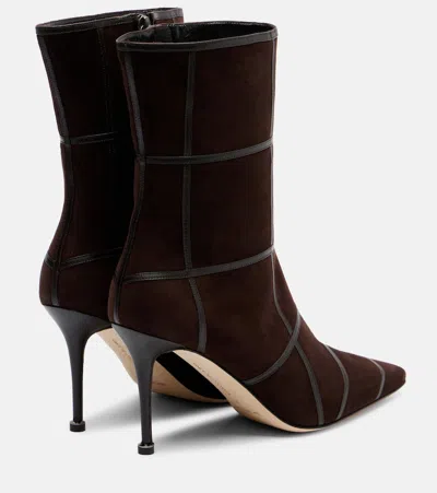 Manolo Blahnik Trulona 90 Suede Ankle Boots In Brown