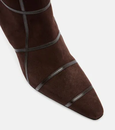 Manolo Blahnik Trulona 90 Suede Ankle Boots In Brown