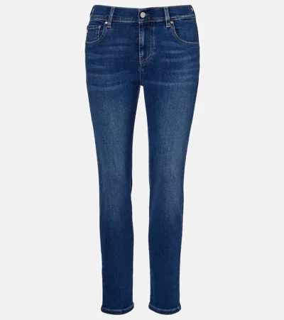 Ag Ex-boyfriend Mid-rise Slim Jeans In Blue
