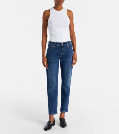 Ag Ex-boyfriend Mid-rise Slim Jeans In Blue