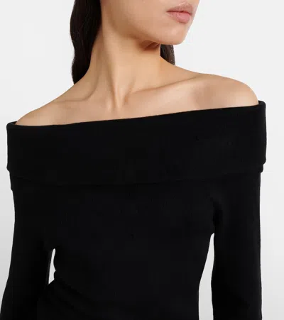 Lisa Yang Off-shoulder Cotton And Cashmere Top In Black
