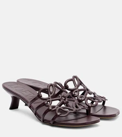 Loewe Petal Anagram 45 Leather Mules In Multi