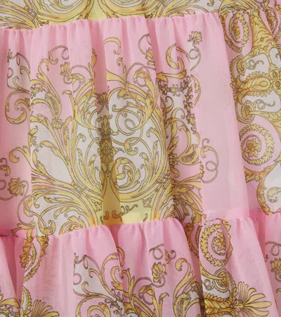 Versace Barocco Tiered Skirt In Multi