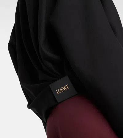 Loewe Gathered Cotton And Silk-blend Twill Jacket In Black