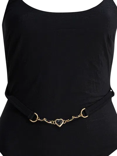 Zimmermann Daylight Chain Scoop One-piece Swimsuit In Black