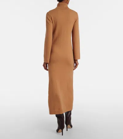 Rixo London Elliette Wool And Cashmere Midi Dress In Brown
