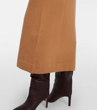 Rixo London Elliette Wool And Cashmere Midi Dress In Brown