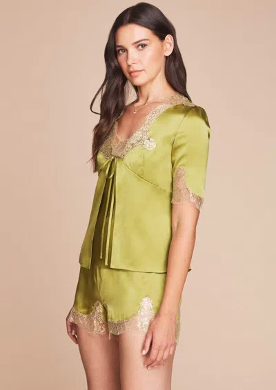 Gilda & Pearl Golden Hour Silk Top In Green