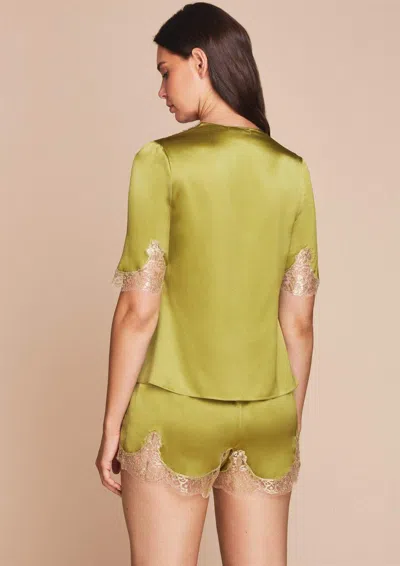 Gilda & Pearl Golden Hour Silk Top In Green