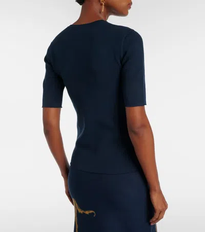 Erdem Floral Jacquard Sweater In Blue