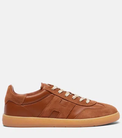 Hogan Cool Suede-trimmed Leather Sneakers In Multi
