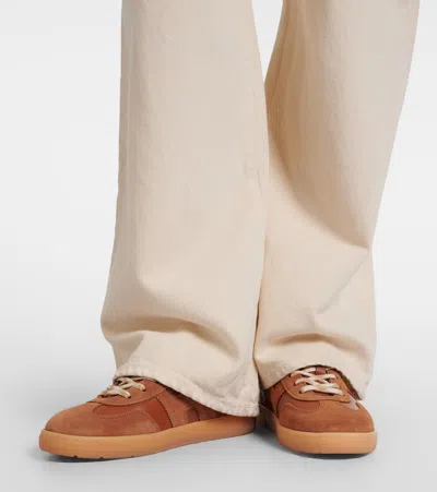 Hogan Cool Suede-trimmed Leather Sneakers In Multi