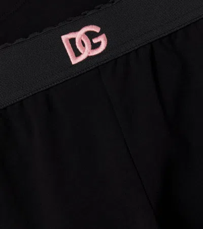 Dolce & Gabbana Cotton-blend Leggings In Black