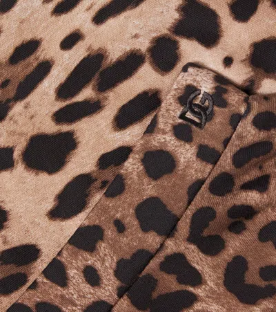 Dolce & Gabbana Leopard-print Cotton Jersey Skirt In Animal Print