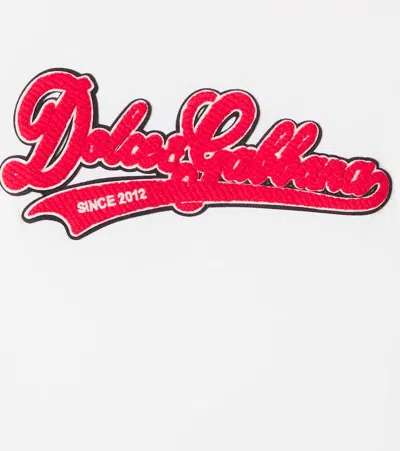 Dolce & Gabbana Logo Embroidered Cotton T-shirt In White