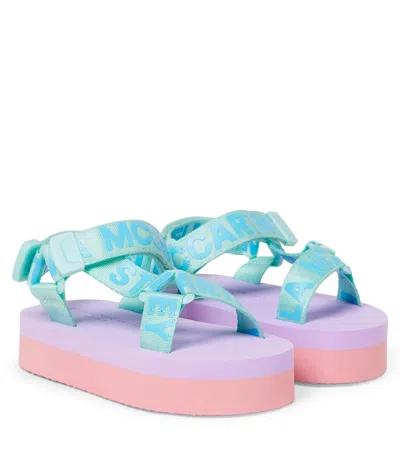 Stella Mccartney Logo Sandals In Multi