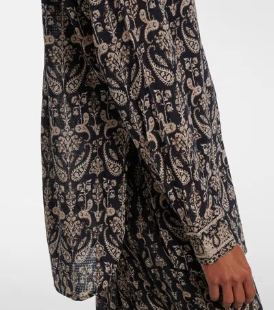 Veronica Beard Lloyd Paisley Shirt In Black
