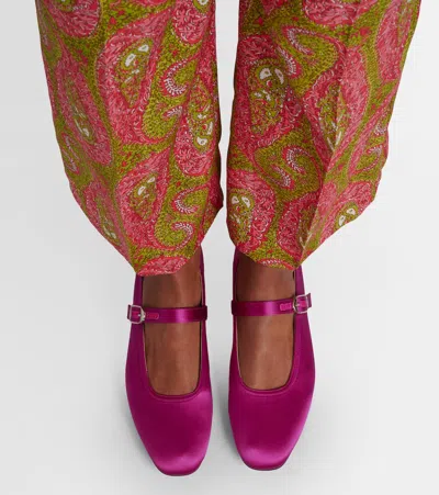 Le Monde Beryl Le Monde Béryl Mary Jane Satin Ballet Flats In Animal Print