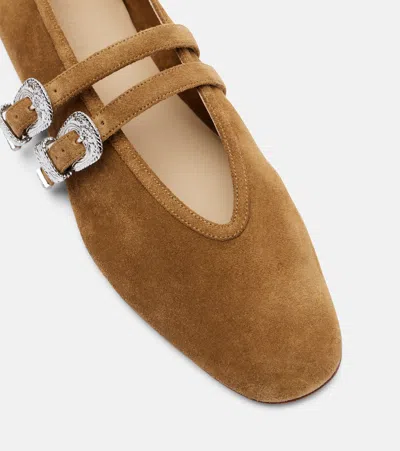Le Monde Beryl Le Monde Béryl Claudia Suede Mary Jane Ballet Flats In Brown