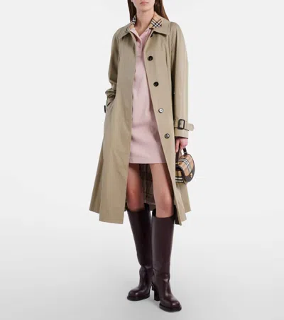 Burberry Check-collar Cotton Polo Shirt Mini Dress In Pink