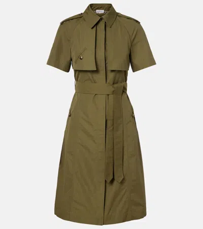 Burberry Cotton Shirt Dress In Green