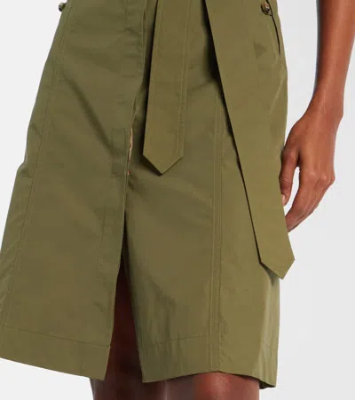 Burberry Cotton Shirt Dress In Green