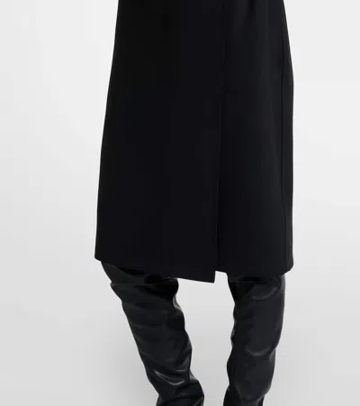 Burberry Belted Wool Wrap Dress In Black
