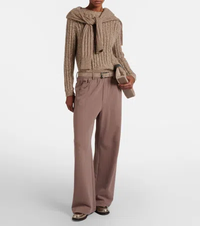 Brunello Cucinelli Cotton Sweatpants In Brown