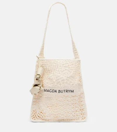 Magda Butrym Small Crochet Tote Bag In White