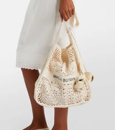 Magda Butrym Small Crochet Tote Bag In White
