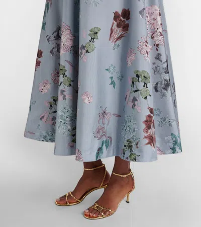 Altuzarra Varda Floral Silk Midi Skirt In Blue
