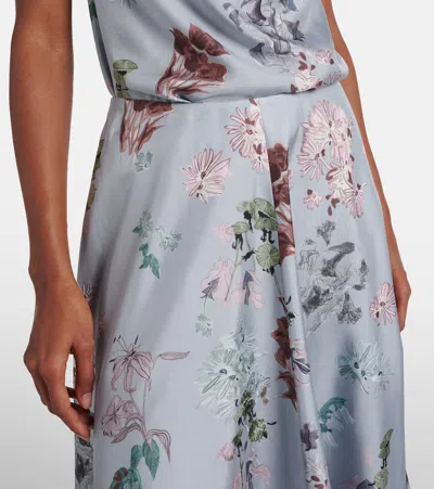 Altuzarra Varda Floral Silk Midi Skirt In Blue
