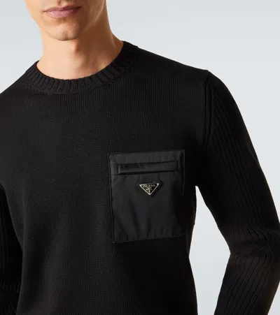 Prada Virgin Wool Sweater In Black