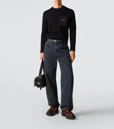 Prada Virgin Wool Sweater In Black