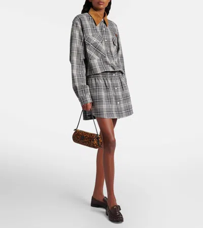 Miu Miu Leopard-print Calf Hair Shoulder Bag In Brown