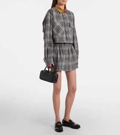 Miu Miu Arcadie Small Leather Top-handle Bag In Black