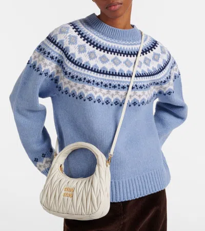 Miu Miu Wander Small Leather Top-handle Bag In White