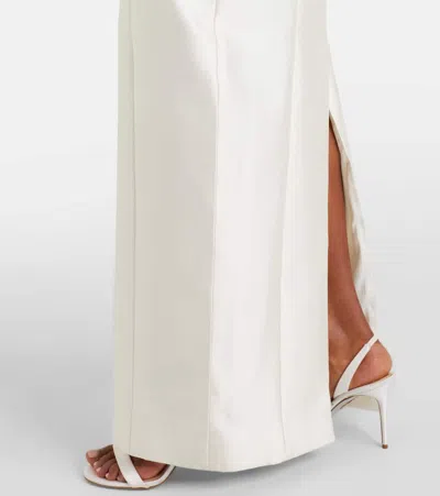 Danielle Frankel Bridal Lette Wool And Silk Bustier Gown In White