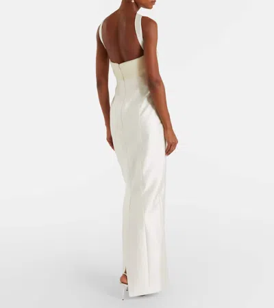 Danielle Frankel Bridal Lette Wool And Silk Bustier Gown In White
