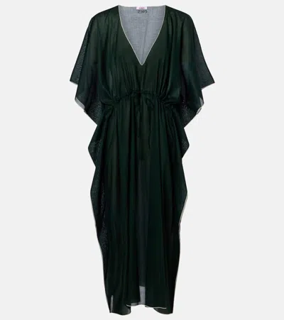 Eres Voilier Cotton Voile Kaftan In Green