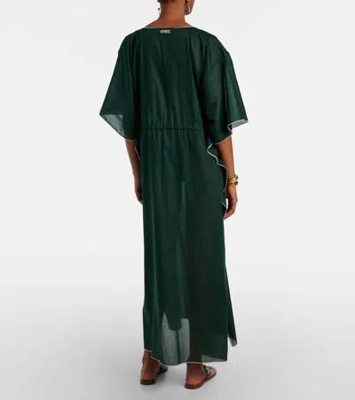 Eres Voilier Cotton Voile Kaftan In Green